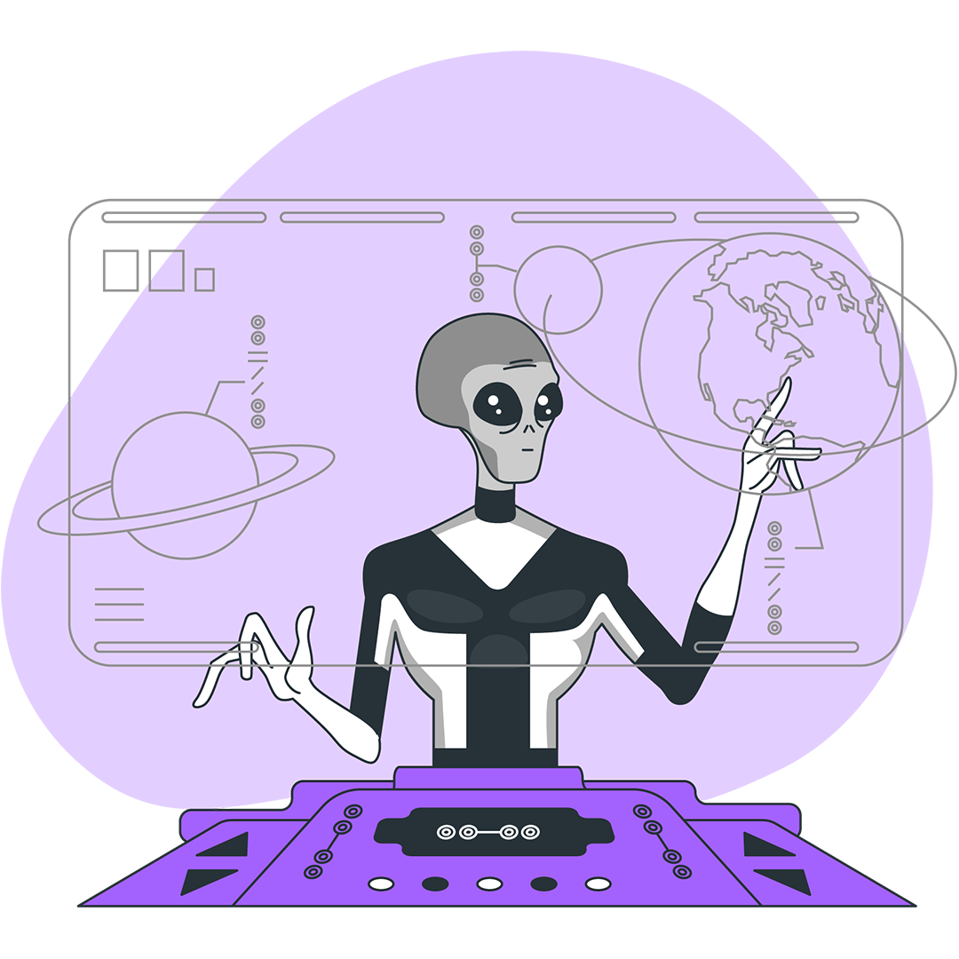 Illustration d'alien scientifique